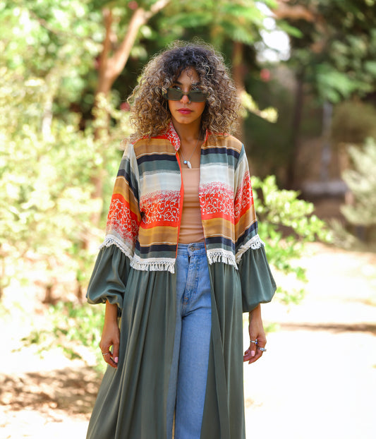green cardigan