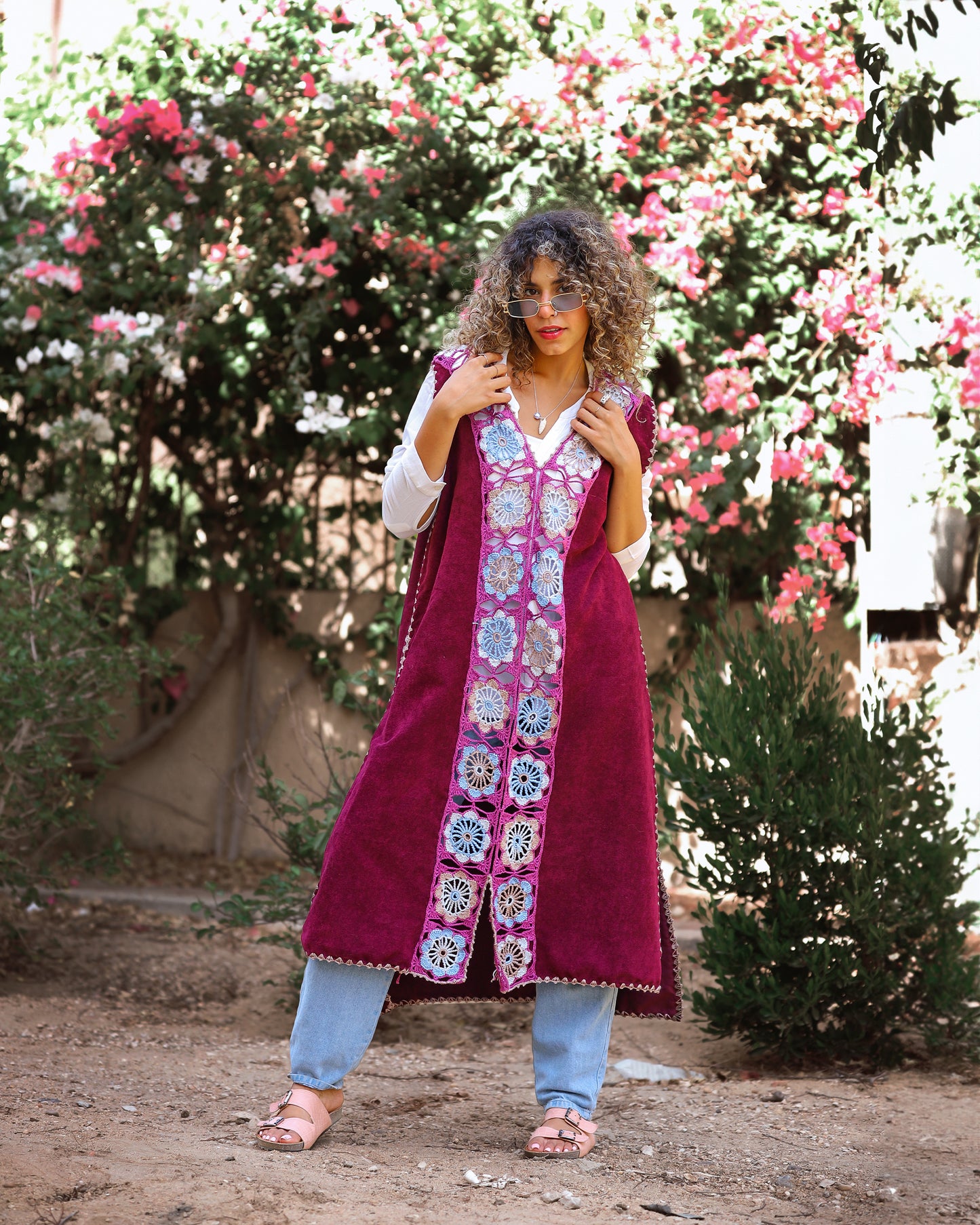 purple sleeveless dress