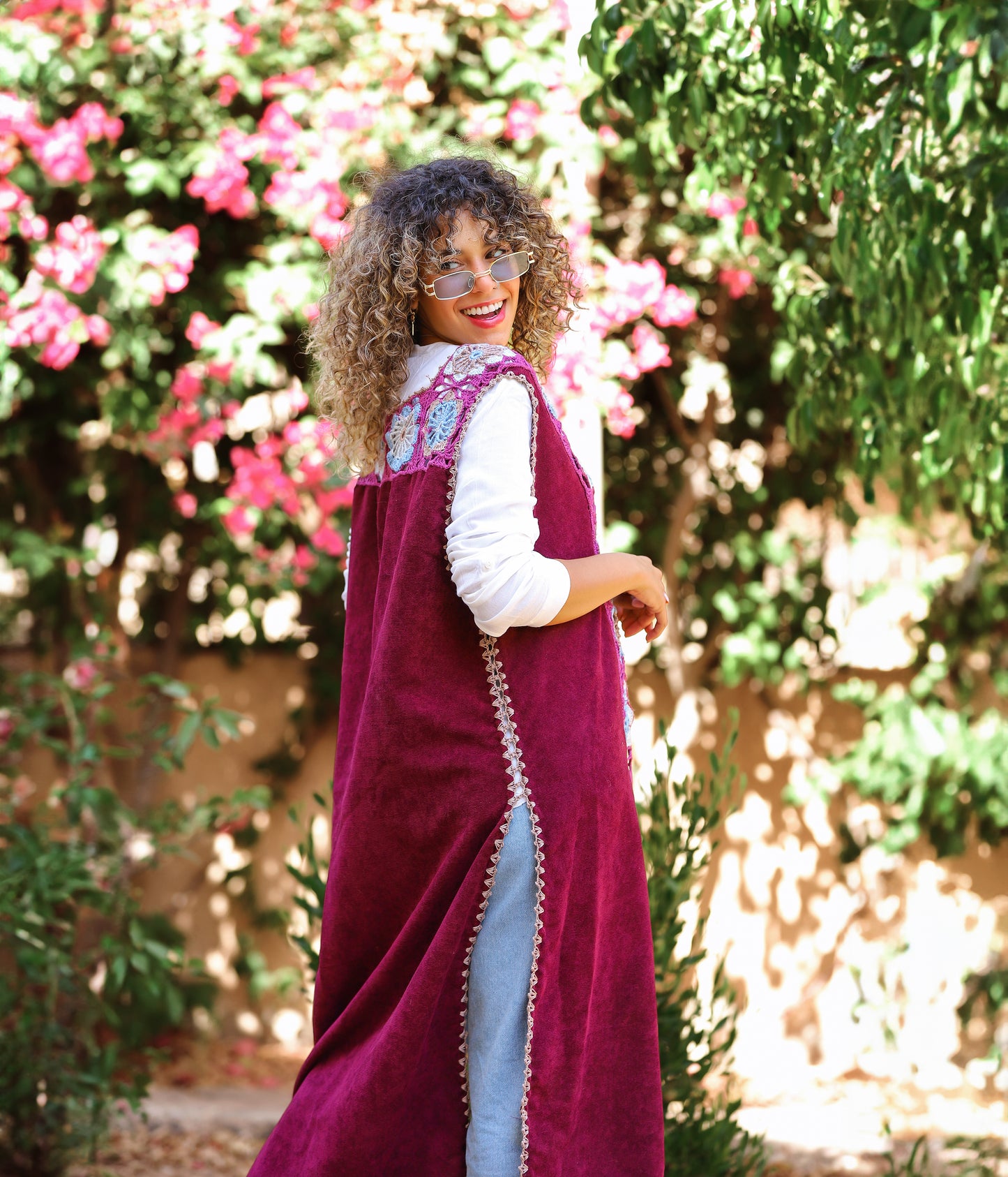 purple sleeveless dress